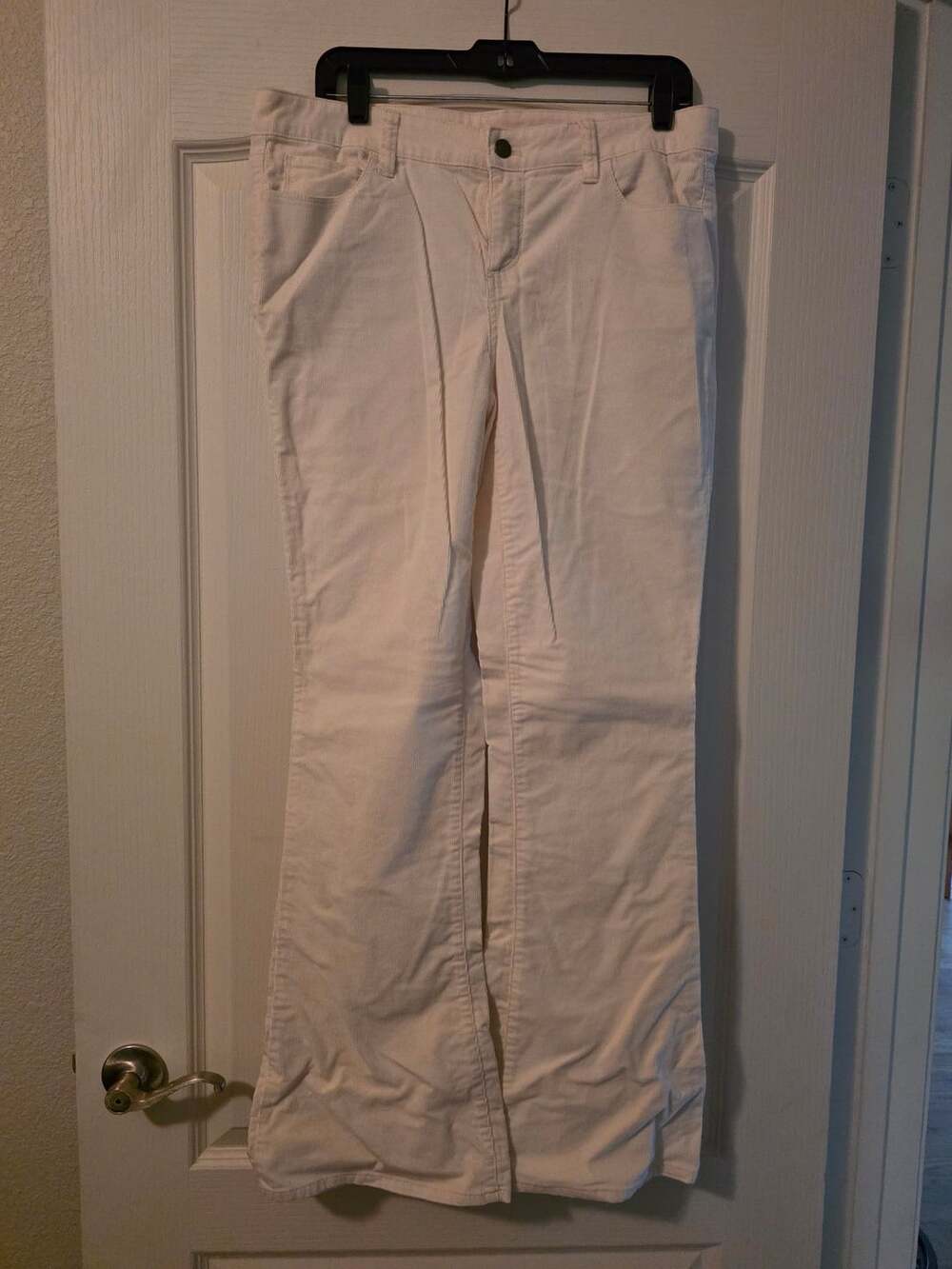 London Jeans White Corduroy Flare Pants Size 12